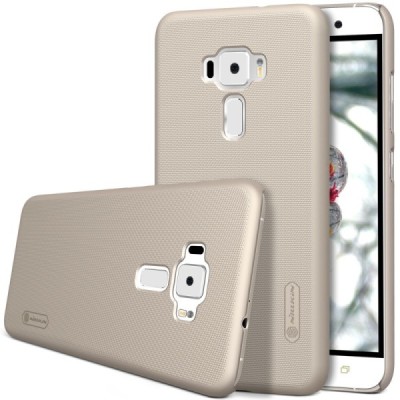 Asus Zenfone 3 5.5 (ZE552KL) Nillkin Frosted Shield auksinis plastikinis dėklas + apsauginė ekrano plėvelė / Priedai.lt