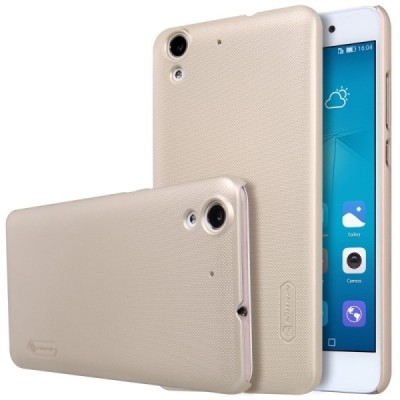 Nillkin Frosted Shield Huawei Y6 II 2 auksinis plastikinis dėklas + apsauginė ekrano plėvelė / Priedai.lt