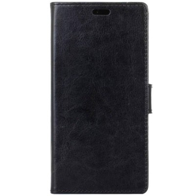 Meizu Pro 6 atverčiamas juodas odinis dėklas - piniginė / Priedai.lt