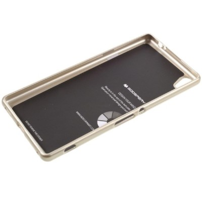 Sony Xperia XA Ultra (F3212, F3216) auksinis Mercury kieto silikono (TPU) dėklas / Priedai.lt