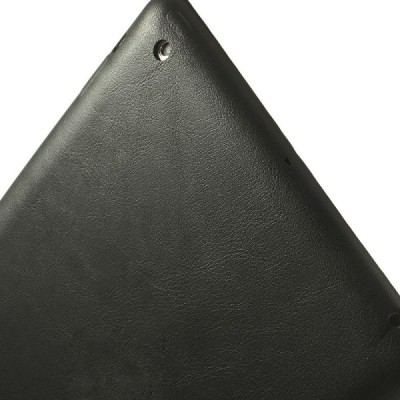 Apple iPad 2 / 3 / 4 klasikinis atverčiamas juodas odinis dėklas / Priedai.lt
