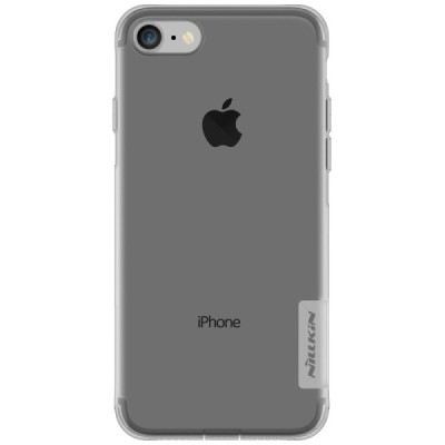 Apple iPhone 7 (iPhone 8) Nillkin Nature plonas skaidrus (permatomas) silikoninis TPU pilkas dėklas / Priedai.lt