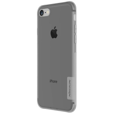 Apple iPhone 7 (iPhone 8) Nillkin Nature plonas skaidrus (permatomas) silikoninis TPU pilkas dėklas / Priedai.lt