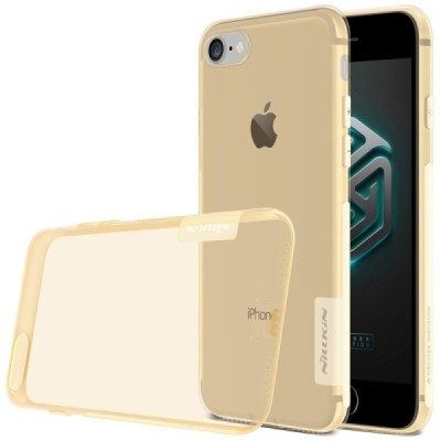 Apple iPhone 7 (iPhone 8) Nillkin Nature plonas skaidrus (permatomas) silikoninis TPU rudas dėklas / Priedai.lt