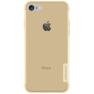 Apple iPhone 7 (iPhone 8) Nillkin Nature plonas skaidrus (permatomas) silikoninis TPU rudas dėklas / Priedai.lt