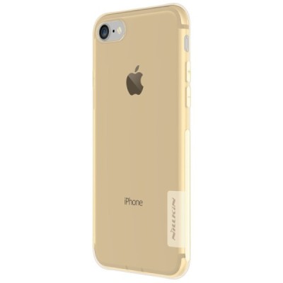 Apple iPhone 7 (iPhone 8) Nillkin Nature plonas skaidrus (permatomas) silikoninis TPU rudas dėklas / Priedai.lt