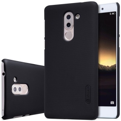 Huawei Honor 6X (2016) Nillkin Frosted Shield juodas plastikinis dėklas + apsauginė ekrano plėvelė / Priedai.lt