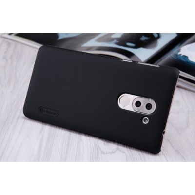 Huawei Honor 6X (2016) Nillkin Frosted Shield juodas plastikinis dėklas + apsauginė ekrano plėvelė / Priedai.lt