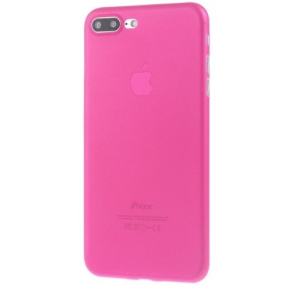 Ploniausias pasaulyje plastikinis skaidrus Apple iPhone 7 Plus (iPhone 8 Plus) tamsiai rožinis dėklas - nugarėlė / Priedai.lt