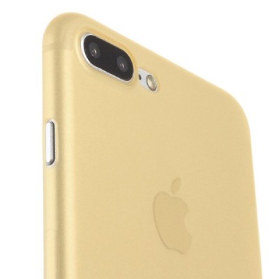 Ploniausias pasaulyje plastikinis skaidrus Apple iPhone 7 Plus (iPhone 8 Plus) šviesiai rudas dėklas - nugarėlė / Priedai.lt