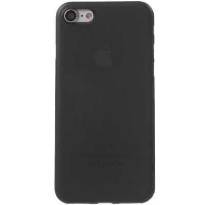Ploniausias pasaulyje plastikinis skaidrus Apple iPhone 7 (iPhone 8) juodas dėklas - nugarėlė / Priedai.lt