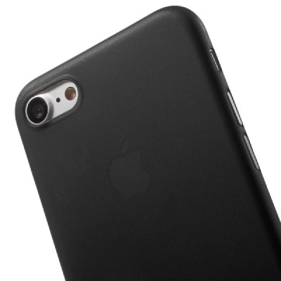 Ploniausias pasaulyje plastikinis skaidrus Apple iPhone 7 (iPhone 8) juodas dėklas - nugarėlė / Priedai.lt