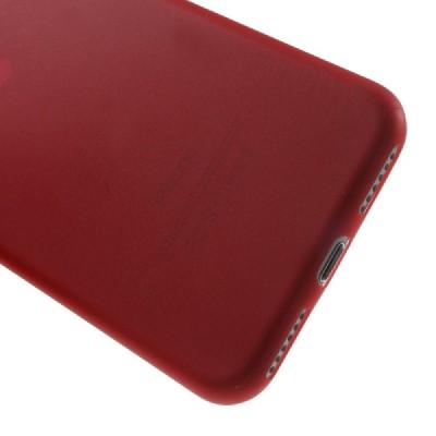 Ploniausias pasaulyje plastikinis skaidrus Apple iPhone 7 (iPhone 8) raudonas dėklas - nugarėlė / Priedai.lt