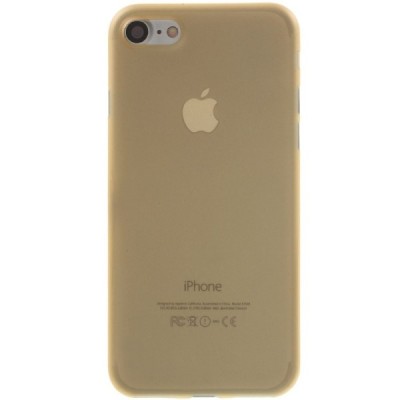 Ploniausias pasaulyje plastikinis skaidrus Apple iPhone 7 (iPhone 8) šviesiai rudas dėklas - nugarėlė / Priedai.lt