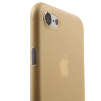 Ploniausias pasaulyje plastikinis skaidrus Apple iPhone 7 (iPhone 8) šviesiai rudas dėklas - nugarėlė / Priedai.lt