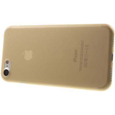 Ploniausias pasaulyje plastikinis skaidrus Apple iPhone 7 (iPhone 8) šviesiai rudas dėklas - nugarėlė / Priedai.lt