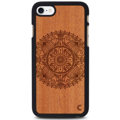 Apple iPhone 7 (iPhone 8) „Crafted Cover“ Mandala natūralaus medžio dėklas (šviesus medis) / Priedai.lt