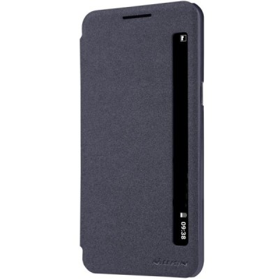 LG X Power (K220DS) pilkas odinis atverčiamas Nillkin Sparkle dėklas / Priedai.lt