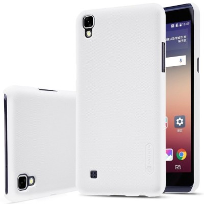 LG X Power (K220DS) Nillkin Frosted Shield baltas plastikinis dėklas + apsauginė ekrano plėvelė / Priedai.lt