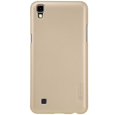 LG X Power (K220DS) Nillkin Frosted Shield auksinis plastikinis dėklas + apsauginė ekrano plėvelė / Priedai.lt