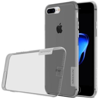 Apple iPhone 7 Plus (iPhone 8 Plus) Nillkin Nature plonas skaidrus (permatomas) silikoninis TPU pilkas dėklas / Priedai.lt