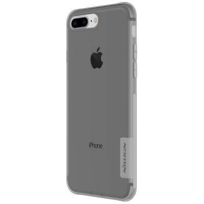 Apple iPhone 7 Plus (iPhone 8 Plus) Nillkin Nature plonas skaidrus (permatomas) silikoninis TPU pilkas dėklas / Priedai.lt