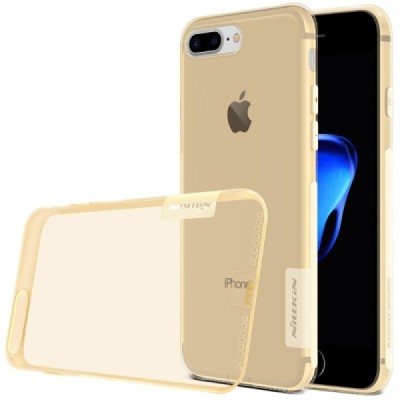 Apple iPhone 7 Plus (iPhone 8 Plus) Nillkin Nature plonas skaidrus (permatomas) silikoninis TPU rudas dėklas / Priedai.lt