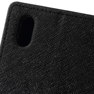 Sony Xperia T3  Mercury juodas atverčiamas dėklas - piniginė / Priedai.lt