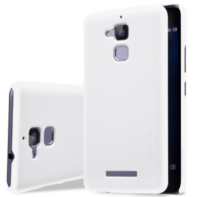 Asus Zenfone 3 Max (ZC520TL) Nillkin Frosted Shield baltas plastikinis dėklas + apsauginė ekrano plėvelė / Priedai.lt