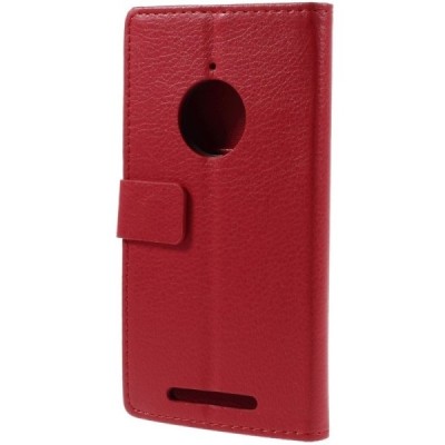 Nokia Lumia 830 atverčiamas raudonas odinis dėklas - piniginė / Priedai.lt