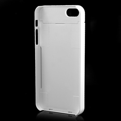 Baltas „ONE%+“ plastikinis Apple iPhone SE (5, 5s) dėklas (dėkliukas) su integruotu veidrodžiu / Priedai.lt