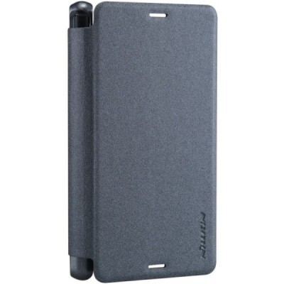 Sony Xperia Z3 Compact pilkas odinis atverčiamas Nillkin Sparkle dėklas / Priedai.lt