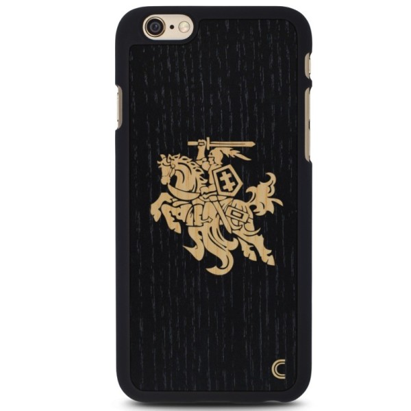 „Crafted Cover“ looduslik puit kaaned - must Vytis (iPhone 6 / 6s)