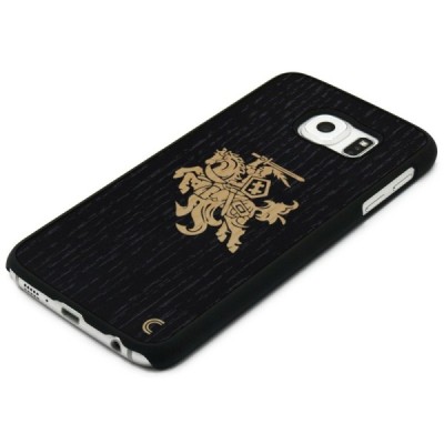Samsung Galaxy S6 (G920) „Crafted Cover“ Juodas Vytis natūralaus medžio dėklas (šviesus medis) / Priedai.lt