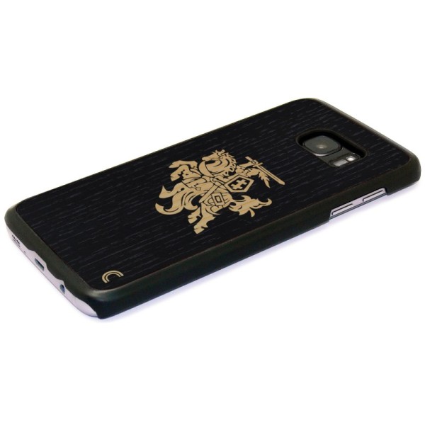 „Crafted Cover“ looduslik puit kaaned - must Vytis (Galaxy S7)