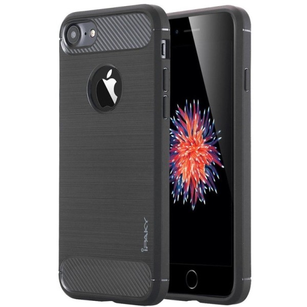 „IPAKY FASHION“ Kõva silikoon (TPU) kaaned - must (iPhone 7 / 8 / SE 2020 / SE 2022)