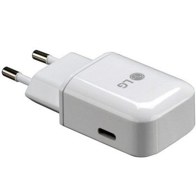 Oficialus LG Type-C baltas įkroviklis (3000 mAh, MCS-N04ER, Europa, originalus) / Priedai.lt