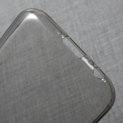 Samsung Galaxy A3 2017 (A320) skaidrus (permatomas) kieto silikono TPU ploniausias pasaulyje pilkas dėklas / Priedai.lt