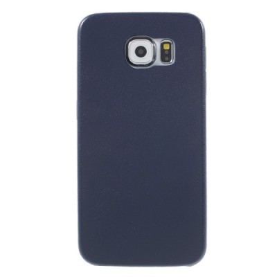 Slim Leather Samsung Galaxy S6 G920F tamsiai mėlynas odinis dėklas - nugarėlė / Priedai.lt
