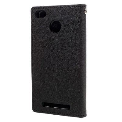 Xiaomi Redmi 3s Mercury juodas atverčiamas dėklas - piniginė / Priedai.lt
