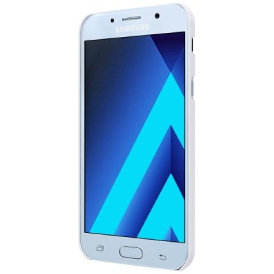 Samsung Galaxy A5 (2017) A520 Nillkin Frosted Shield baltas plastikinis dėklas + apsauginė ekrano plėvelė / Priedai.lt