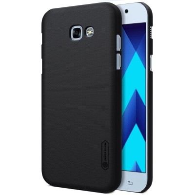 Samsung Galaxy A3 2017 (A320) Nillkin Frosted Shield juodas plastikinis dėklas + apsauginė ekrano plėvelė / Priedai.lt