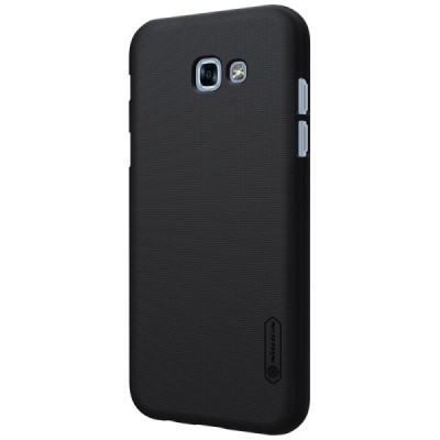 Samsung Galaxy A3 2017 (A320) Nillkin Frosted Shield juodas plastikinis dėklas + apsauginė ekrano plėvelė / Priedai.lt