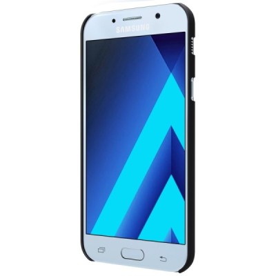 Samsung Galaxy A3 2017 (A320) Nillkin Frosted Shield juodas plastikinis dėklas + apsauginė ekrano plėvelė / Priedai.lt