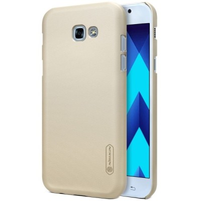 Samsung Galaxy A3 2017 (A320) Nillkin Frosted Shield auksinis plastikinis dėklas + apsauginė ekrano plėvelė / Priedai.lt