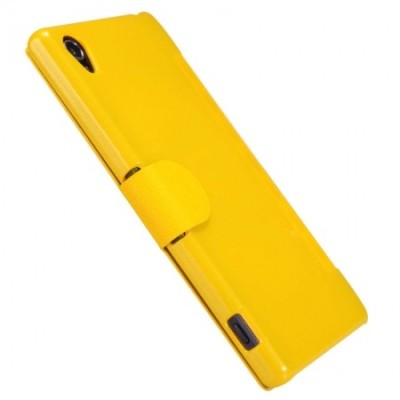 Geltonas „Nillkin“ Fresh atverčiamas Sony Xperia Z1 dėklas  / Priedai.lt