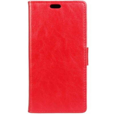 Motorola Moto G4, Moto G4 Plus atverčiamas raudonas odinis dėklas, knygutė - piniginė / Priedai.lt