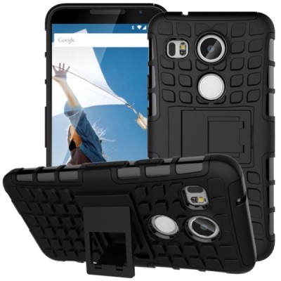 Kickstand sustiprintos apsaugos LG Nexus 5X juodas kieto silikono (TPU) ir plastiko dėklas / Priedai.lt