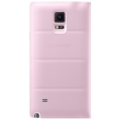 Samsung Galaxy Note 4 N910 originalus S View Cover atverčiamas šviesiai rožinis odinis dėklas / Priedai.lt