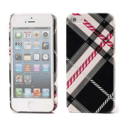 „Burberry“ stiliaus juodas Apple iPhone SE (5, 5s) dėklas (dėkliukas, nugarėlė) / Priedai.lt